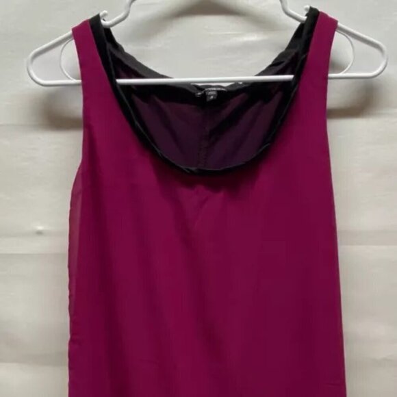 Express Tank Top Women's Medium Fuscia Pink Front Plum Purple Back Sleeveless - Picture 3 of 10